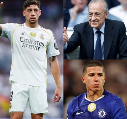 Valverde on Manchester United’s list for €100M, but in Madrid, Florentino Pérez is already preparing the arrival of Enzo Fernández and keeping the name of another English prodigy under tight secrecy..